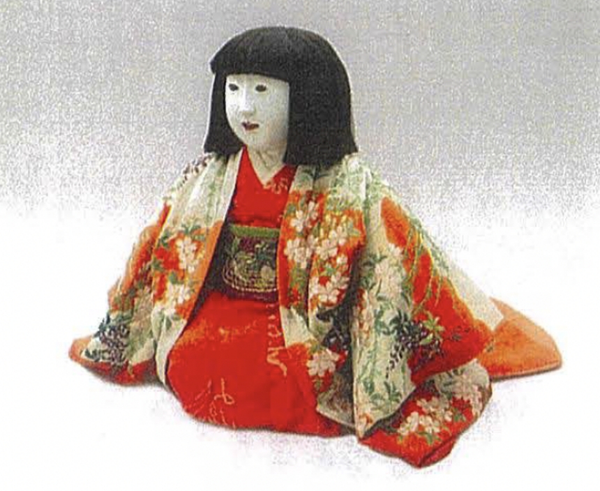 御所人形　紅掻取着衣三ツ折人形